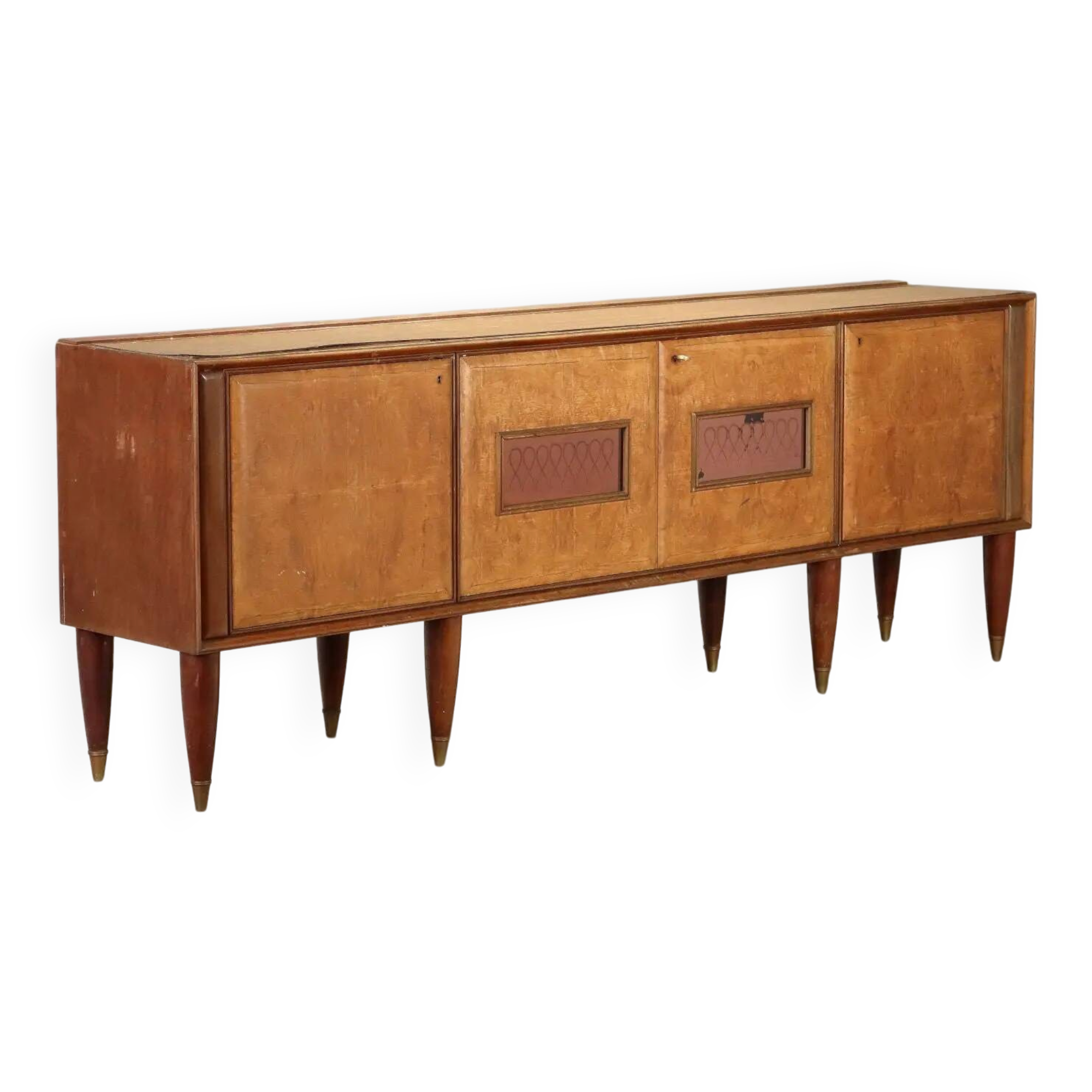 Buffet en loupe de bois des années 1950