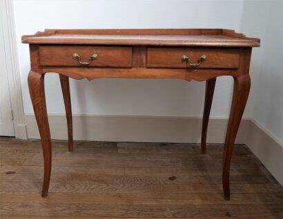 Louis XV style natural wood desk table