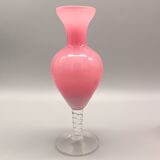 Duo de vases en verre de lait vintage, 1960-70, rétro chic
