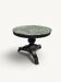 Empire dining table in blackened wood and grey marble, 19th century.