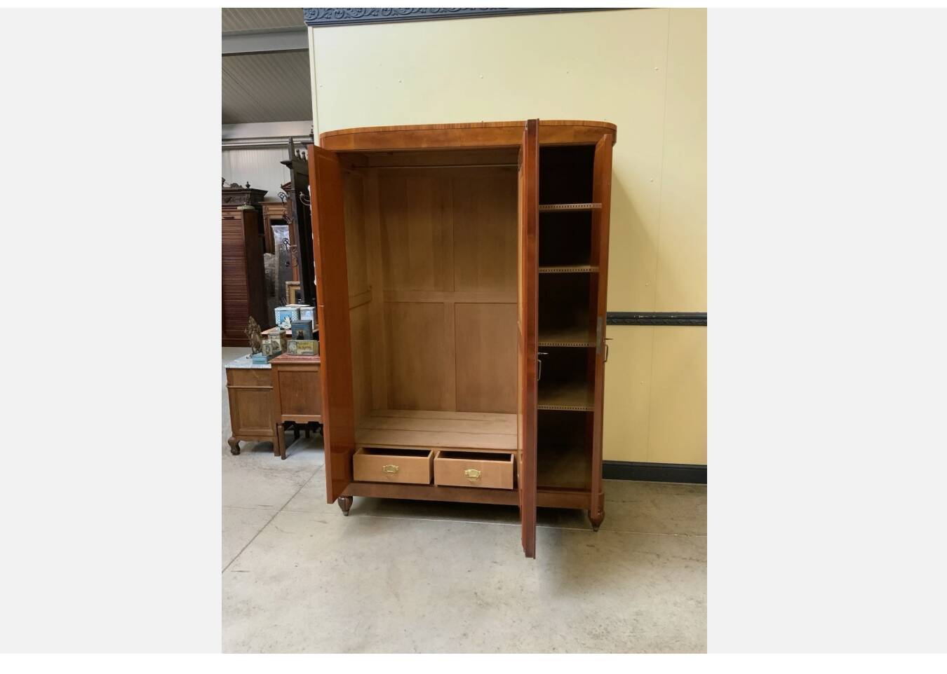 Antique - wardrobe, linen cupboard, inlays -