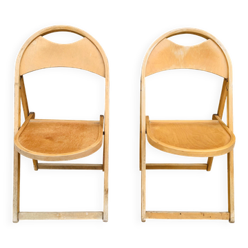 Paire de chaises pliantes vintage OTK