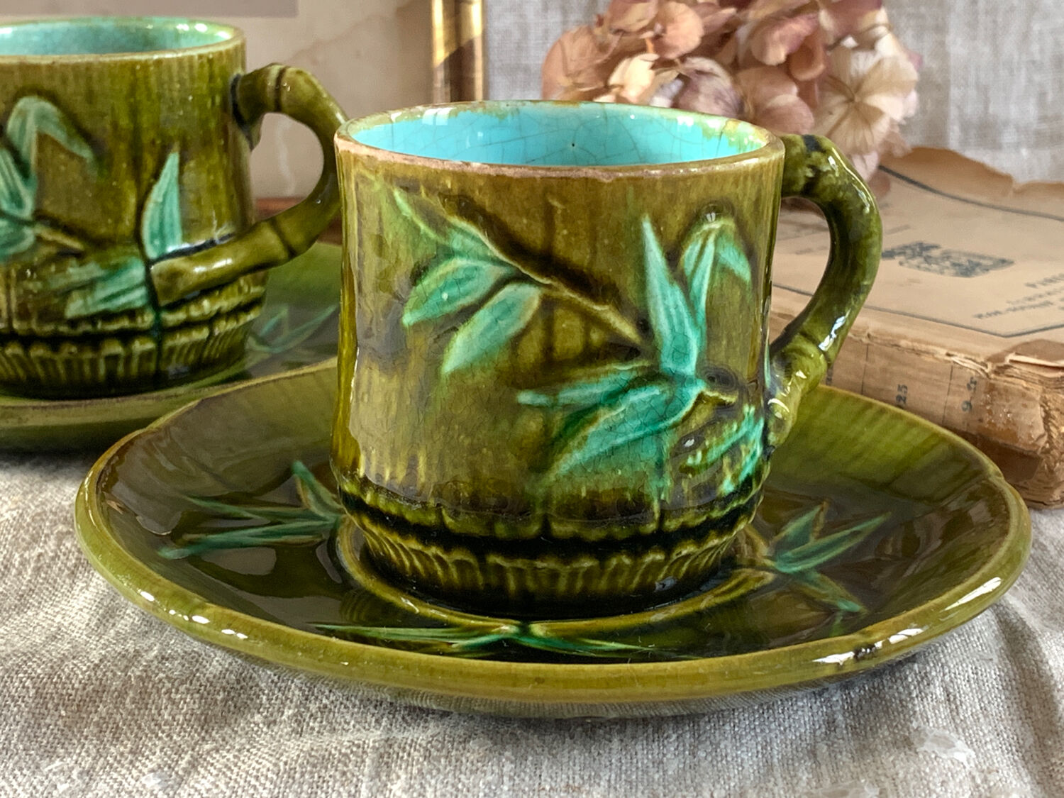 2 bamboo-decorated slushie cups