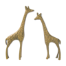 Paire girafes vintage 1970 laiton