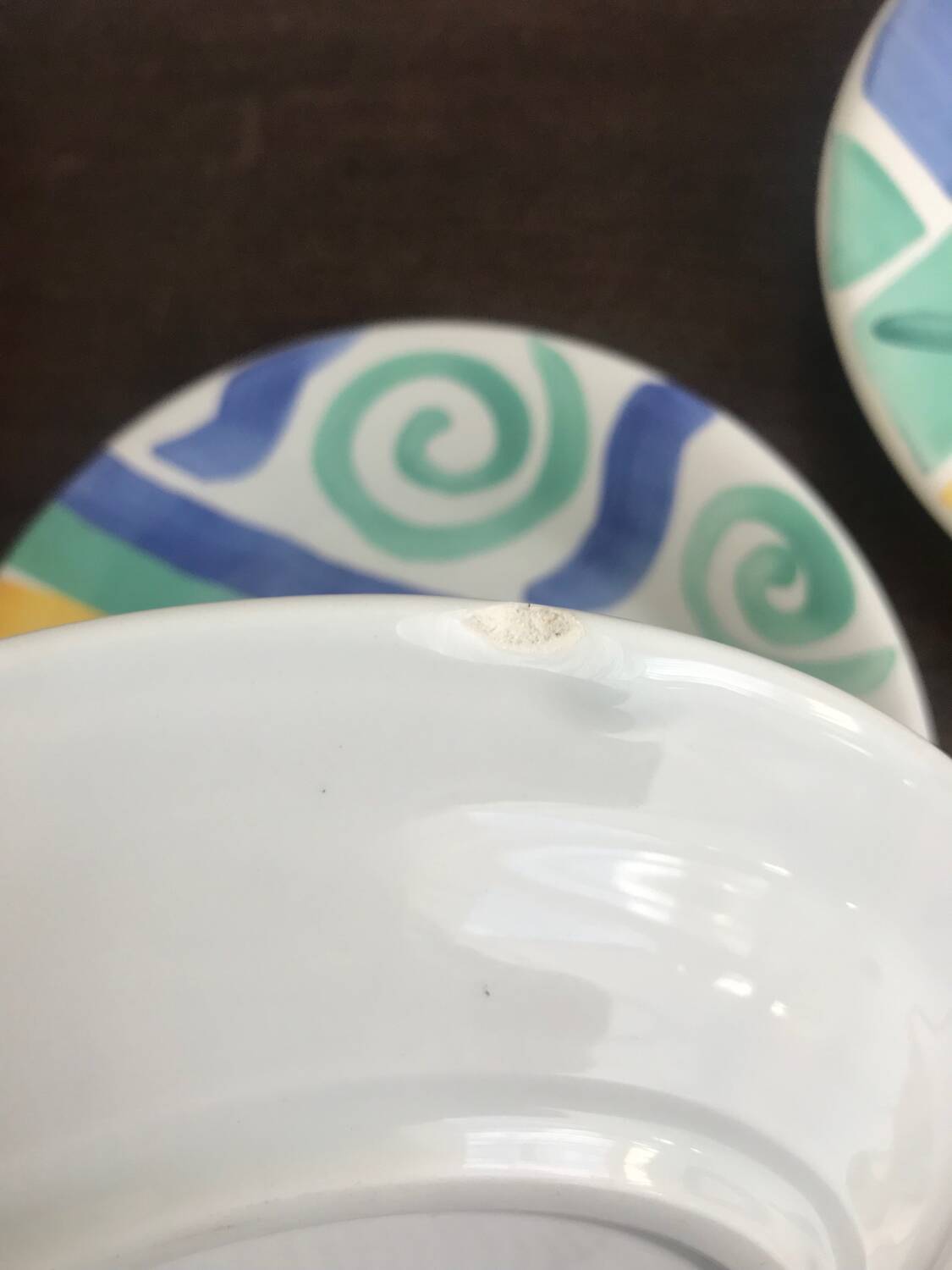 4 vintage 80s/90s hand-painted dessert plates