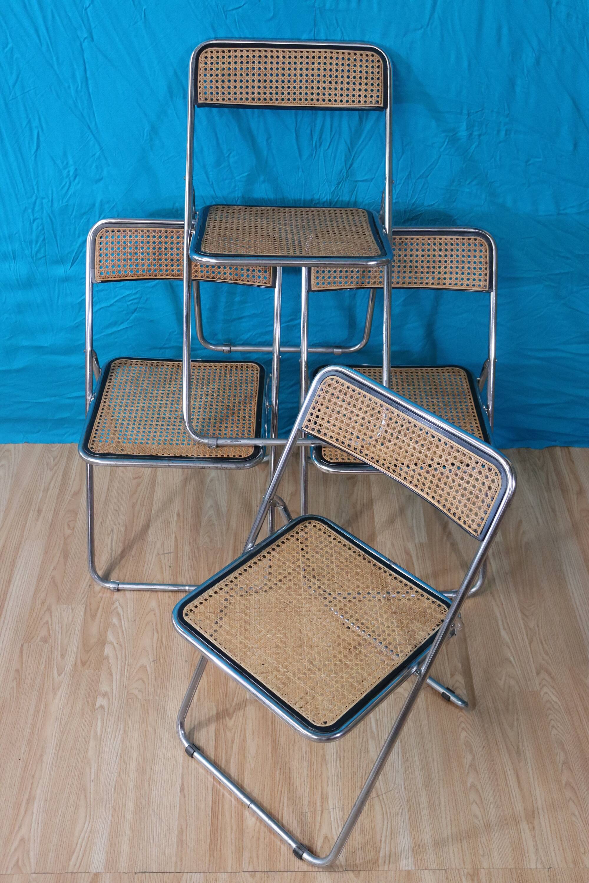 Series 4 folding cane chairs