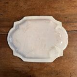 Oval dish in Moustiers earthenware in shades of blue