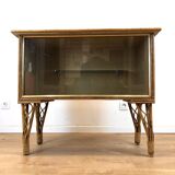 Vintage French Bamboo Display Cabinet, 1960s