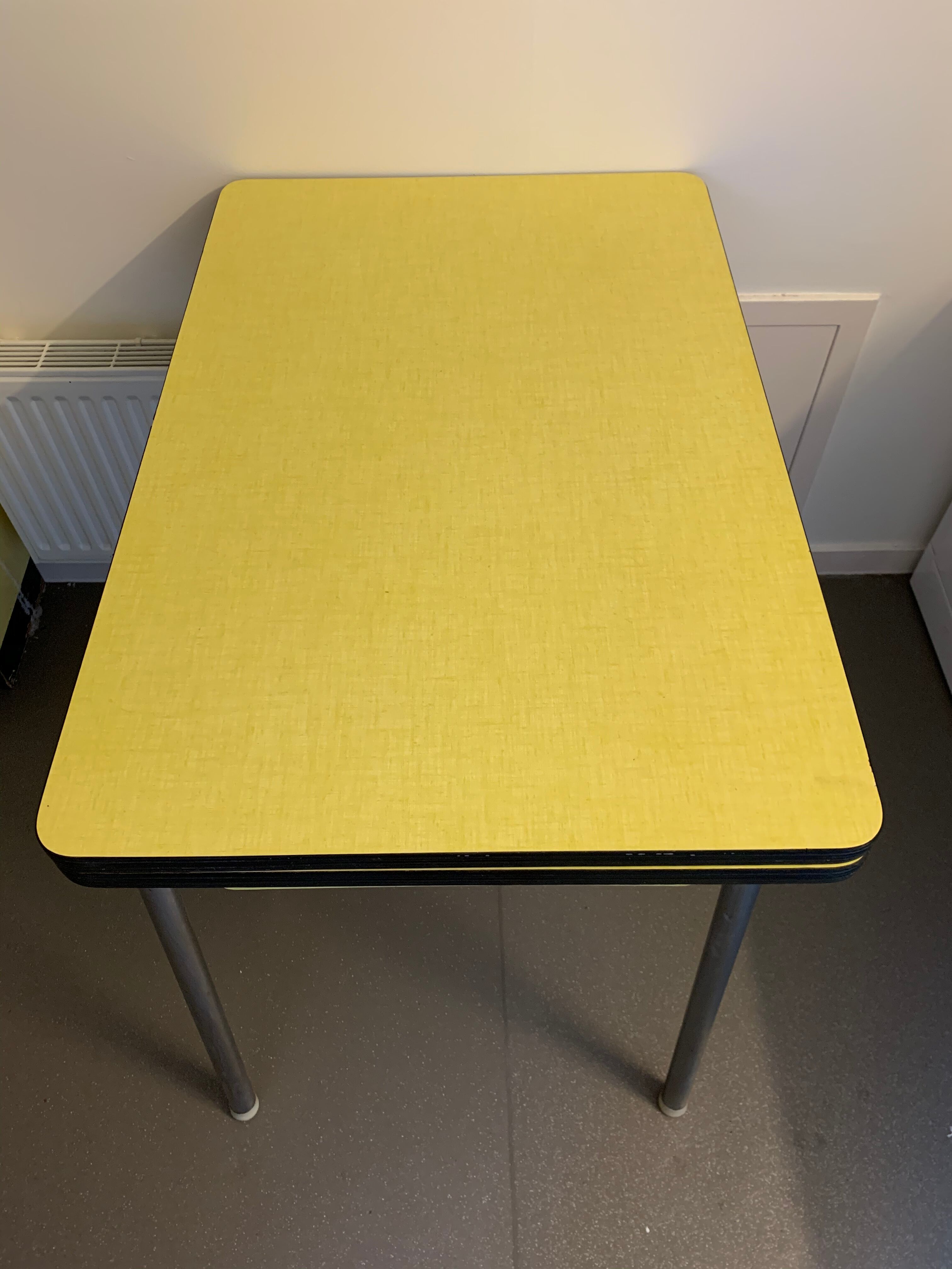 Yellow formica table
