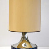 Large Italian Table Lamp with Hammered Glasses, 1970s