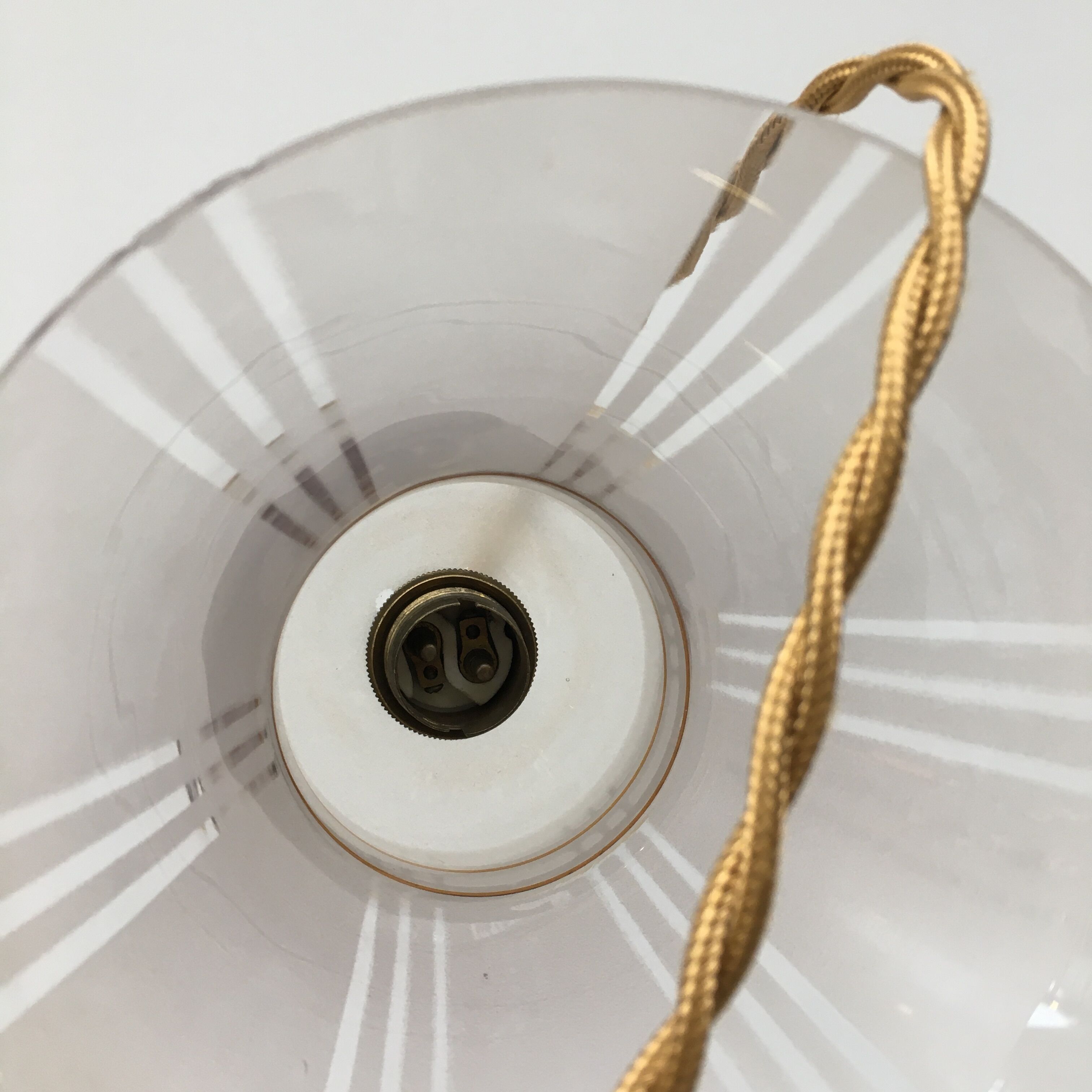 Art Deco hanging lamp in frosted glass