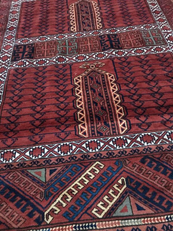 Carpet vintage Afghan pattern Hatchlou done hand 168 X 205 cm