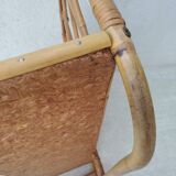 Vintage rattan wall shelf 60s