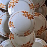Suite de 21 assiettes au pochoir
