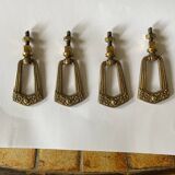Set of 4 brass pull handles