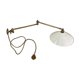 Brass and opaline art deco swing swivel wall lamp