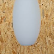 Oval pendant light in white opaline 1960
