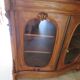 Curved showcase library carved wood 2 doors mahogany English style