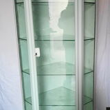 Painted metal ophthalmologist's corner display case, early 20th century