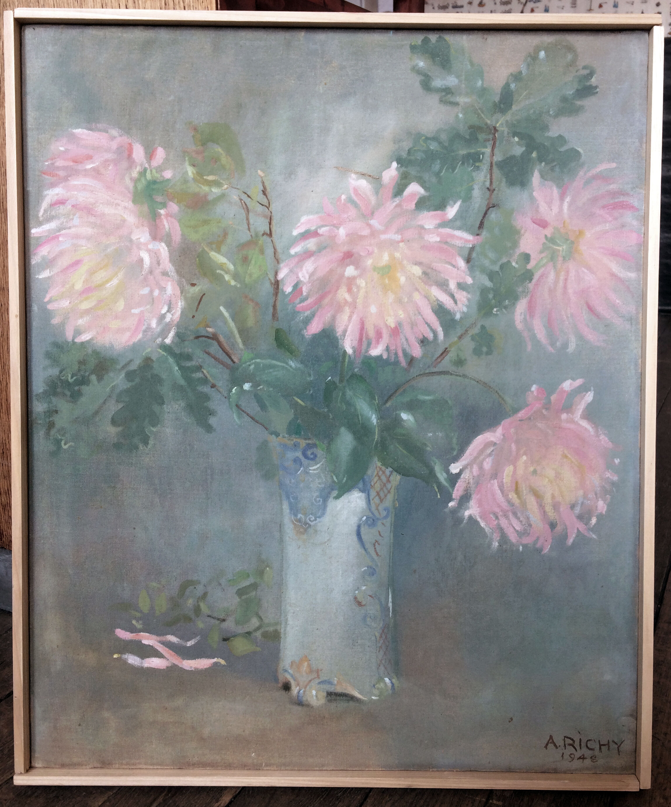 Painting on canvas Chrysanthemums