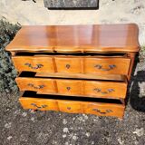 Louis XV style crossbow commode in cherry wood