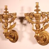 Paire d'appliques en bois doré - Italie- 19° siècle