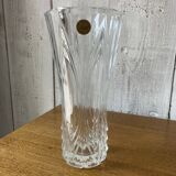 Chiseled crystal vase