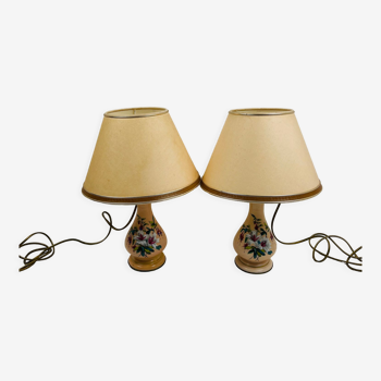 Pair of opaline lamps