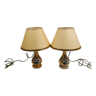 Paire de lampes en opaline