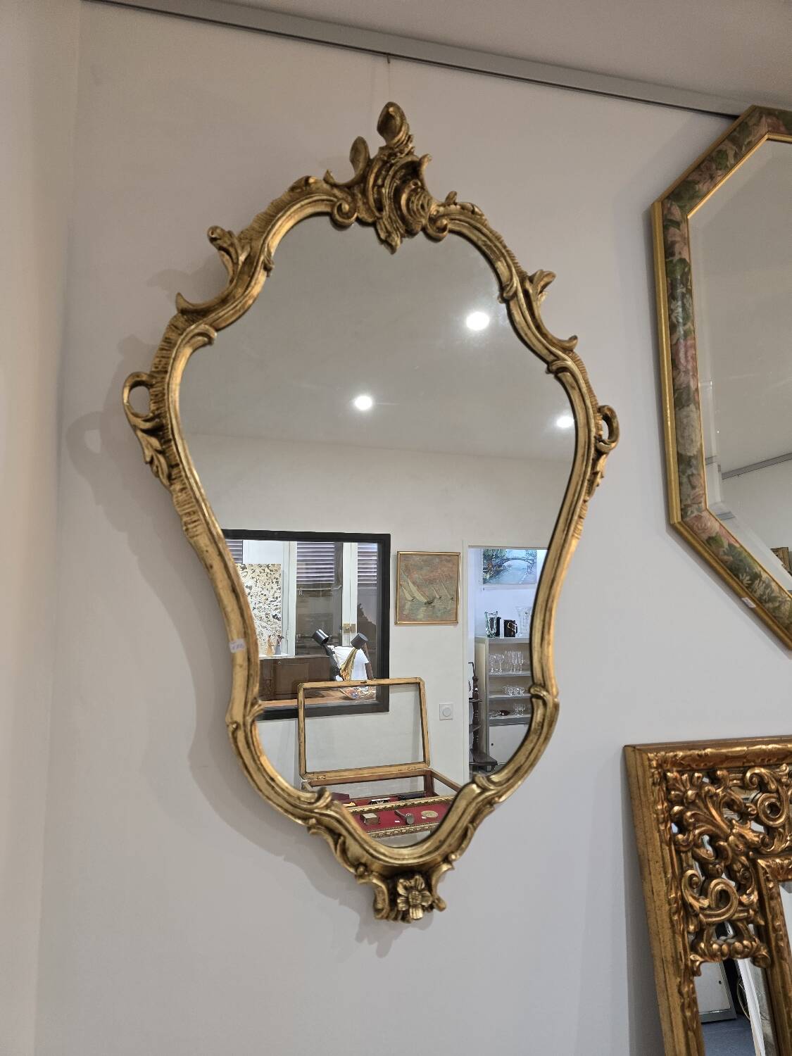 Large gilded baroque mirror