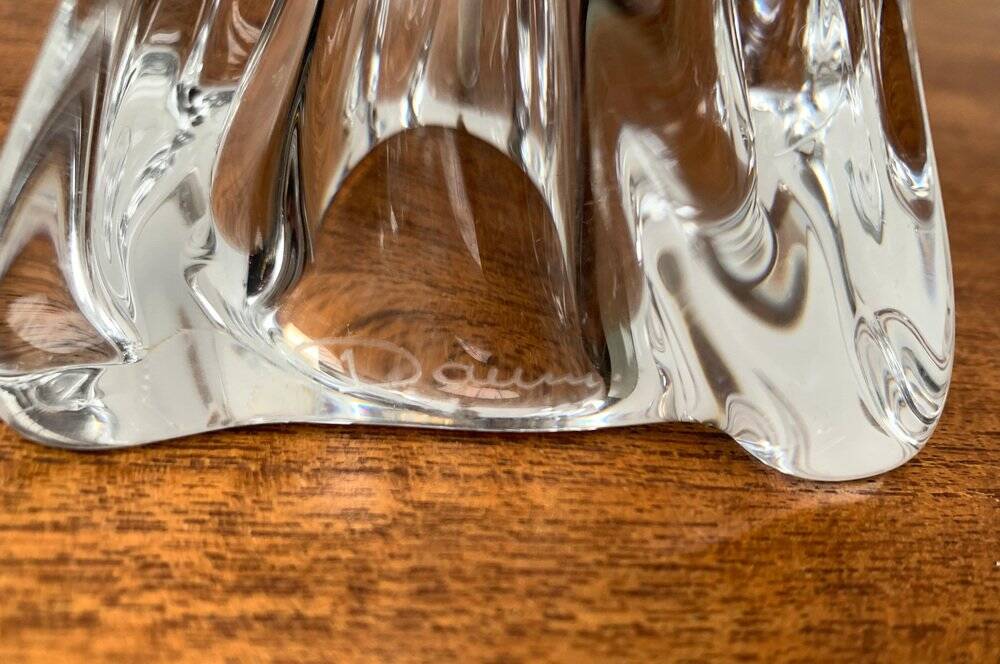 Lampe de table en verre française du milieu du siècle par Daum, années 1960