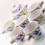 5 cups, 1 milk jug, 1 sugar bowl by Michel Barbier Vallauris