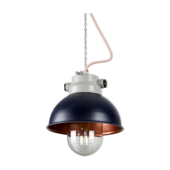 Dark purple industrial hanging light from TEP