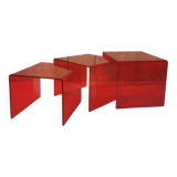 Red plexiglass nesting tables