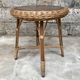 Guerdon vintage children's coffee table in rattan wit old rattan wicker bohemian 1950