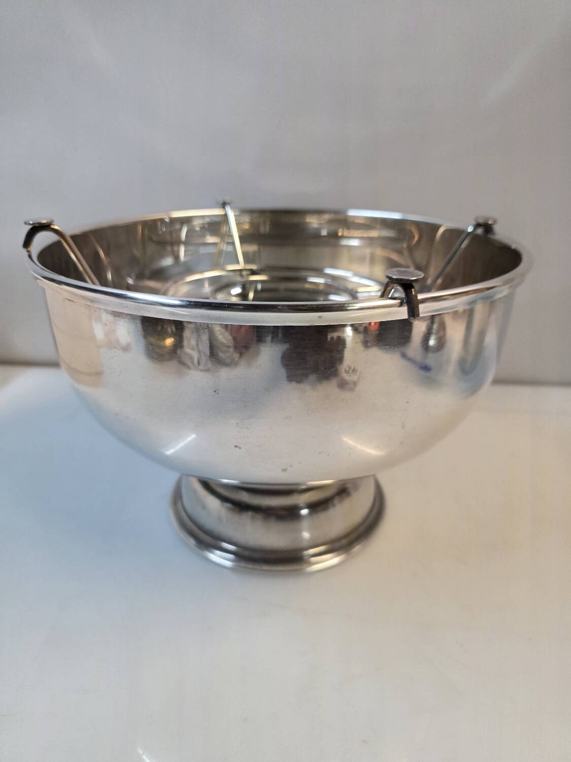 Silver-plated metal champagne bucket