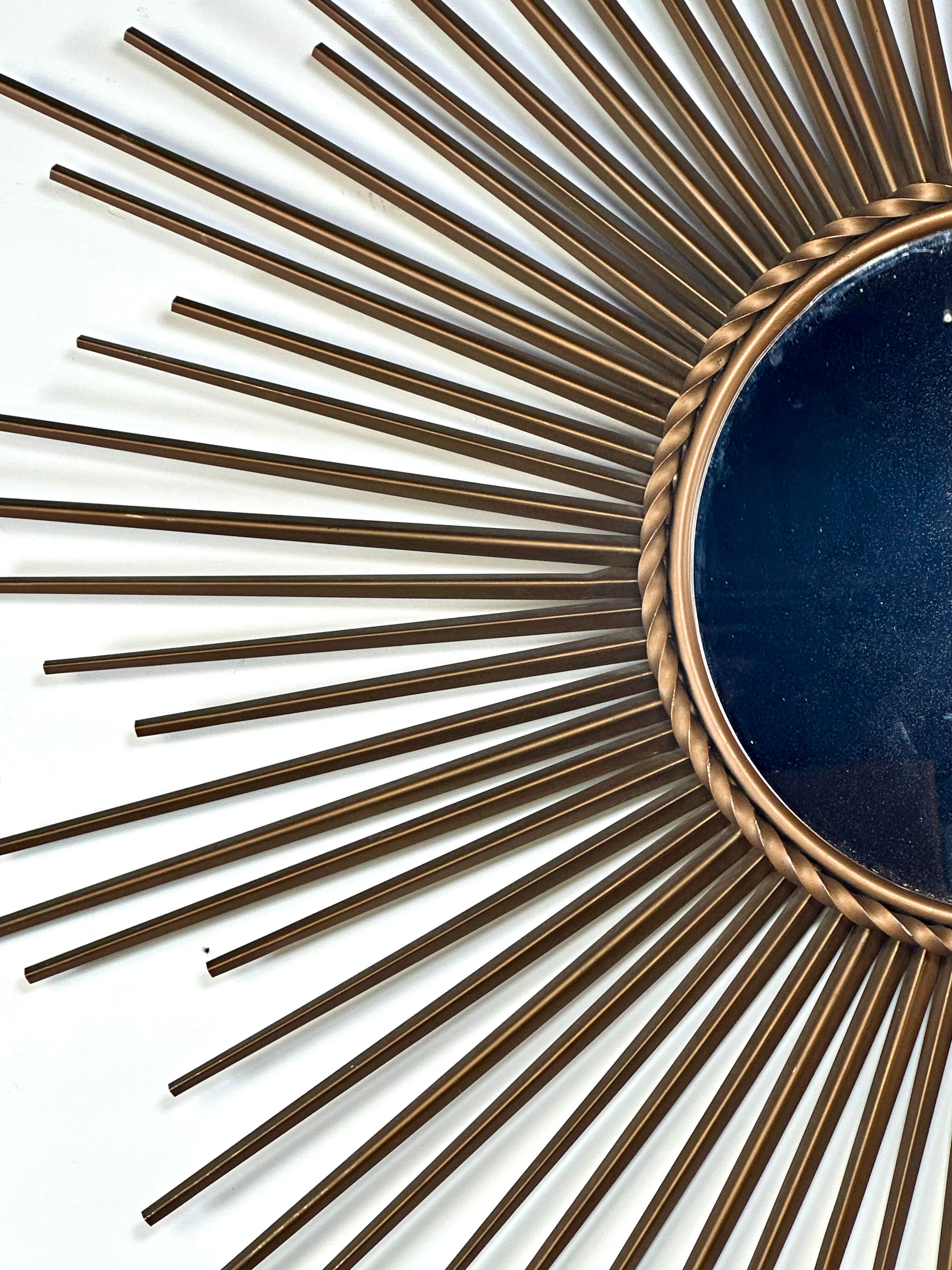 Sun Mirror Chaty Vallauris in gilded metal 1950s/60s