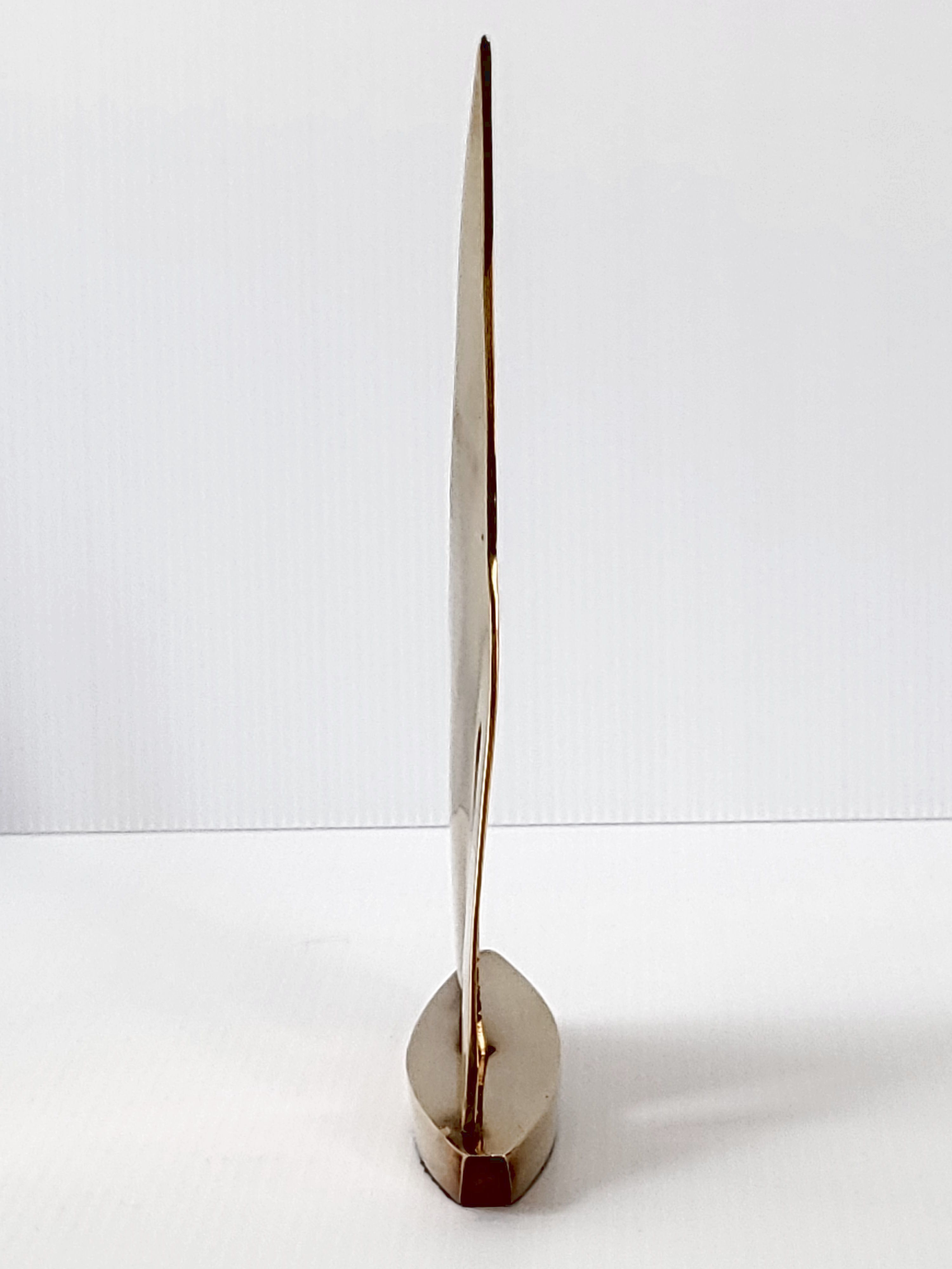 Vintage sailboat 1970 golden brass