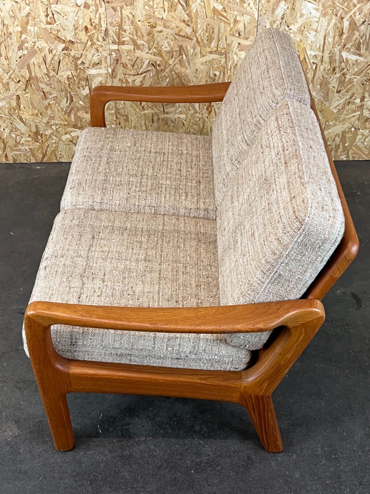60s 70s teak sofa 2 seater couch J. Kristensen Danish Denmark Design
