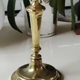 Bougeoir flambeau ancien, en laiton poli, classique et raffiné