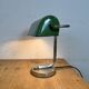 Vintage Green Enamel Banker Lamp, 1950s
