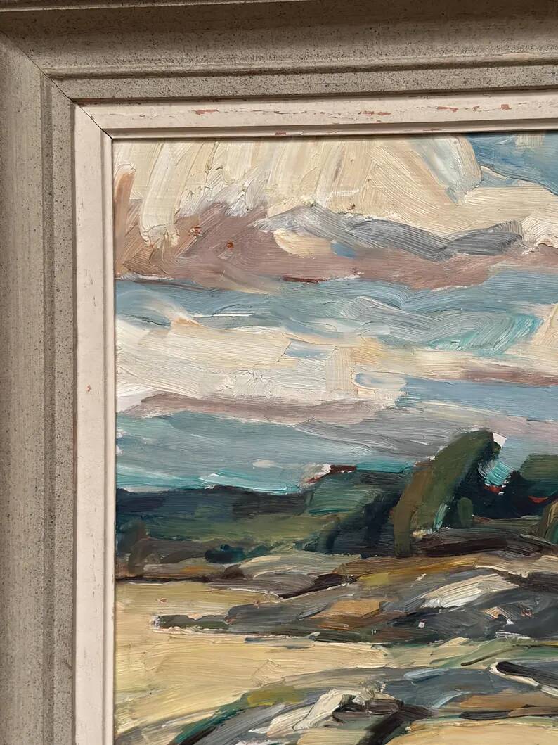 Original Swedish Oil on Canvas – “Mountains Landscape” by Georg Andersson – Signed – Vintage & Framed – 58 × 50 cm