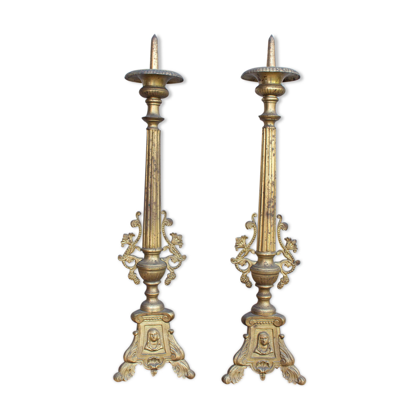 Pair of church candlesticks 57 cm high