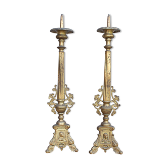 Pair of church candlesticks 57 cm high