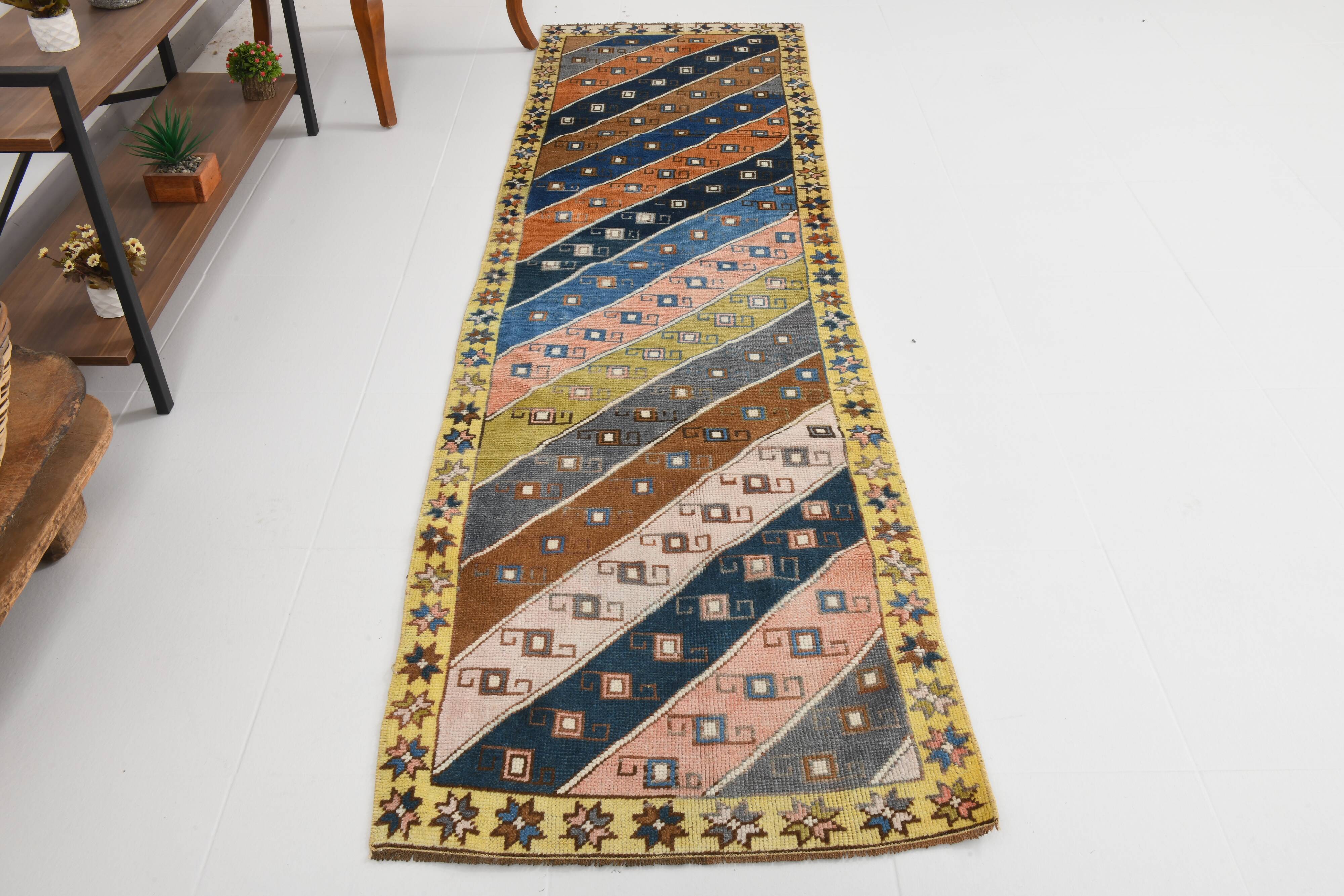 2x9 Modern Oushak Runner Rug 77x277Cm