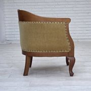 1960s, Danish side/children's armchair, light green furniture velour, oak w