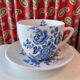 Tea cup and sub-cup English dishes blue flowers