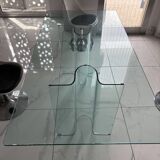 Curved glass dining table Fiam Italia