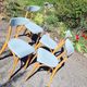Set of 4 Luterma banana model bistro chairs from the 1960s.