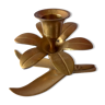 Bougeoir en laiton forme de fleur années 70